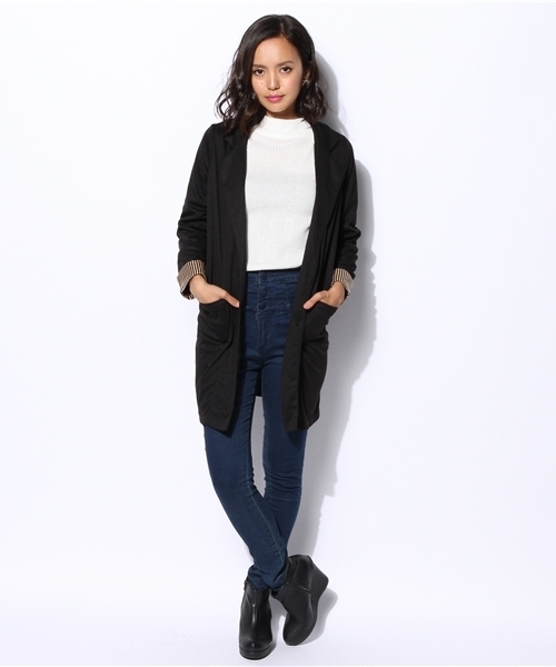 VENCEEXCHANGE（ヴァンスエクスチェンジ）の「カットチェスターコート（チェスターコート・レディース・ブラック/ネイビー/キャメル・LARGE/MEDIUM）」の7枚目の写真