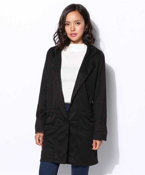 VENCEEXCHANGE（ヴァンスエクスチェンジ）の「カットチェスターコート（チェスターコート・レディース・ブラック/ネイビー/キャメル・LARGE/MEDIUM）」の14枚目の写真