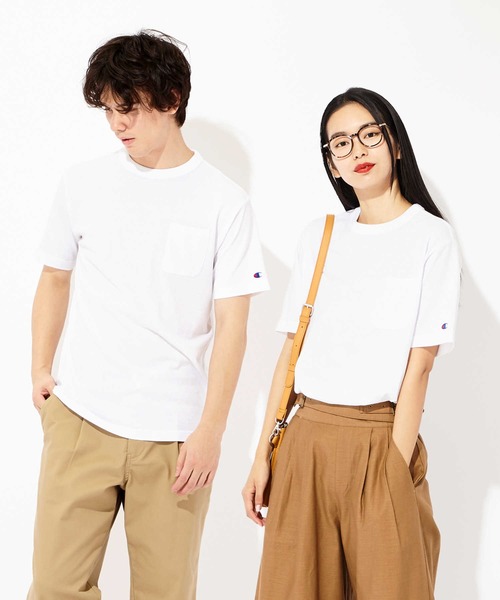 Champion Usaコットン無地クルーネックポケットtシャツ Tシャツ カットソー Champion チャンピオン のファッション通販 Zozotown