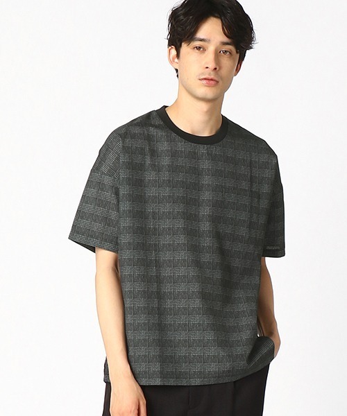 COMME CA ISM(コムサイズム)の「チェックプリント 布帛Tシャツ(Tシャツ/カットソー・メンズ・ネイビー/チャコール・MEDIUM/LARGE/X-LARGE)」の1枚目の写真