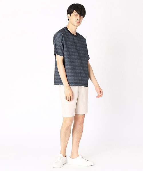 COMME CA ISM(コムサイズム)の「チェックプリント 布帛Tシャツ(Tシャツ/カットソー・メンズ・ネイビー/チャコール・MEDIUM/LARGE/X-LARGE)」の12枚目の写真