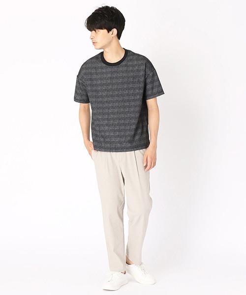 COMME CA ISM(コムサイズム)の「チェックプリント 布帛Tシャツ(Tシャツ/カットソー・メンズ・ネイビー/チャコール・MEDIUM/LARGE/X-LARGE)」の11枚目の写真