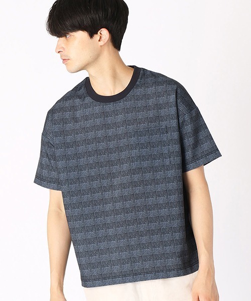 COMME CA ISM(コムサイズム)の「チェックプリント 布帛Tシャツ(Tシャツ/カットソー・メンズ・ネイビー/チャコール・MEDIUM/LARGE/X-LARGE)」の10枚目の写真