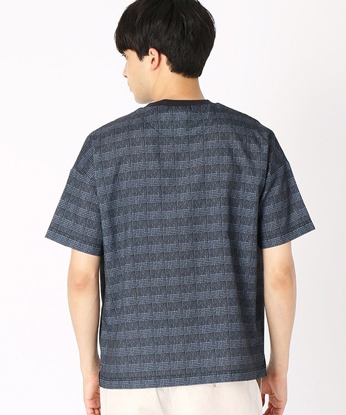 COMME CA ISM(コムサイズム)の「チェックプリント 布帛Tシャツ(Tシャツ/カットソー・メンズ・ネイビー/チャコール・MEDIUM/LARGE/X-LARGE)」の8枚目の写真