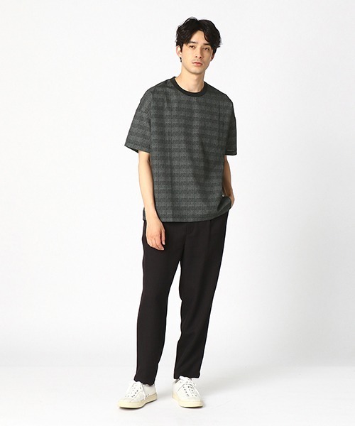 COMME CA ISM(コムサイズム)の「チェックプリント 布帛Tシャツ(Tシャツ/カットソー・メンズ・ネイビー/チャコール・MEDIUM/LARGE/X-LARGE)」の13枚目の写真