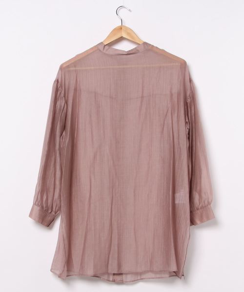 DouDou（ドゥドゥ）の「シアードビーストライプ2WAYブラウス（シャツ/ブラウス・レディース・ホワイト/ネイビー/ピンク・FREE）」の7枚目の写真