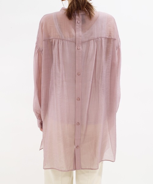 DouDou（ドゥドゥ）の「シアードビーストライプ2WAYブラウス（シャツ/ブラウス・レディース・ホワイト/ネイビー/ピンク・FREE）」の20枚目の写真