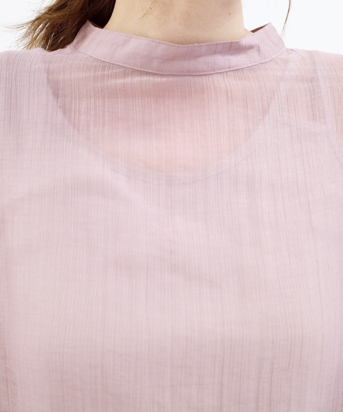 DouDou（ドゥドゥ）の「シアードビーストライプ2WAYブラウス（シャツ/ブラウス・レディース・ホワイト/ネイビー/ピンク・FREE）」の14枚目の写真