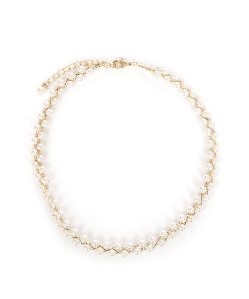 colleca la（コレカラ）の「2連パールチョーカー（ネックレス・レディース・シルバー/ゴールド・ﾌﾘ-）」の7枚目の写真