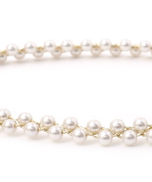 colleca la（コレカラ）の「2連パールチョーカー（ネックレス・レディース・シルバー/ゴールド・ﾌﾘ-）」の9枚目の写真