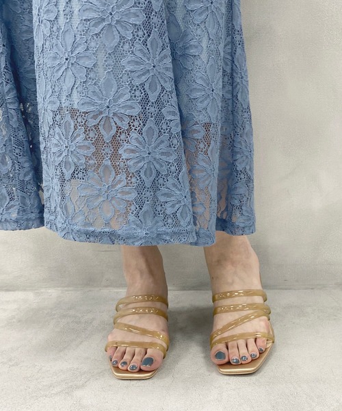 natural couture（ナチュラルクチュール）の「チューブヒモサンダル（サンダル・レディース・クリアブラック/ベージュ系その他/グリーン系その他/グリーン系その他2/ホワイト系その他・M/L）」の4枚目の写真