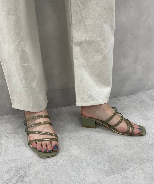 natural couture（ナチュラルクチュール）の「チューブヒモサンダル（サンダル・レディース・クリアブラック/ベージュ系その他/グリーン系その他/グリーン系その他2/ホワイト系その他・M/L）」の5枚目の写真