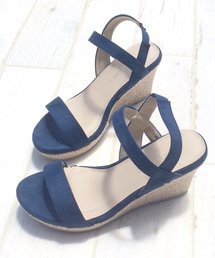 Liberty Doll / 8.5cmウエッジヒール セパレートストラップサンダル ジュート巻き 美脚サンダル 軽量 クッションインソール(4022)