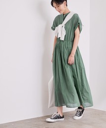 ADAM ET ROPE' | コットンシルクタックワンピース(ワンピース)