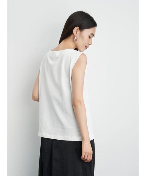 AMERICAN HOLIC（アメリカンホリック）の「ボートネックノースリーブカットプルオーバー　＊〇（Tシャツ/カットソー・レディース・その他7/オフホワイト/ブルー/マルチ/キャメル・M/L）」の9枚目の写真