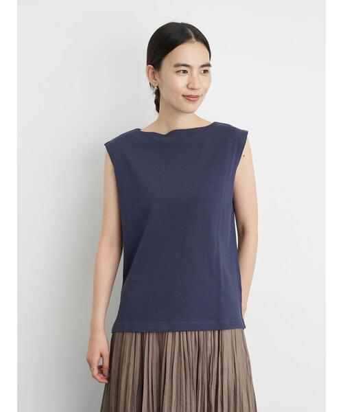 AMERICAN HOLIC（アメリカンホリック）の「ボートネックノースリーブカットプルオーバー　＊〇（Tシャツ/カットソー・レディース・その他7/オフホワイト/ブルー/マルチ/キャメル・M/L）」の12枚目の写真