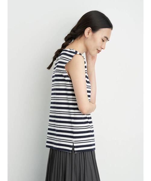 AMERICAN HOLIC（アメリカンホリック）の「ボートネックノースリーブカットプルオーバー　＊〇（Tシャツ/カットソー・レディース・その他7/オフホワイト/ブルー/マルチ/キャメル・M/L）」の14枚目の写真