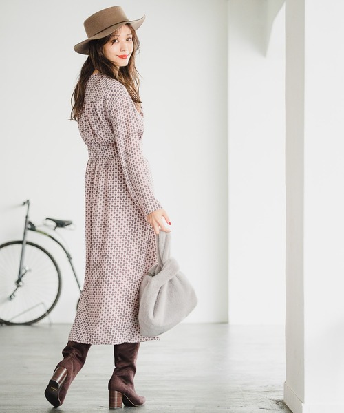 BAYFLOW（ベイフロー）の「ヴィンテージライクワンピース（ワンピース・レディース・ベージュ/ピンク・SMALL/MEDIUM）」の18枚目の写真