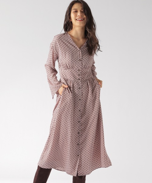 BAYFLOW（ベイフロー）の「ヴィンテージライクワンピース（ワンピース・レディース・ベージュ/ピンク・SMALL/MEDIUM）」の19枚目の写真