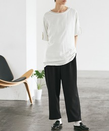 梨地ルーズリラックス テパードワイドパンツ EMMA CLOTHES