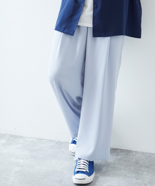 Kappa（カッパ）の「Kappa / カッパ 別注 ロゴ刺繍 イージータックワイドパンツ（スラックス・メンズ・チャコールグレー/アイボリー/ベージュ/ブラック/ライラック/サックスブルー/ブラウン系その他/グレー系その他/ライトグレー/ブルー系その他・L/M）」の8枚目の写真
