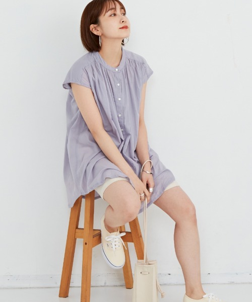 Auntie Rosa Holiday（アンティローザホリデー）の「コットンフレンチスリーブブラウス（シャツ/ブラウス・レディース・ホワイト/ブラック/ベージュ/ブルー/グリーン・FREE）」の8枚目の写真