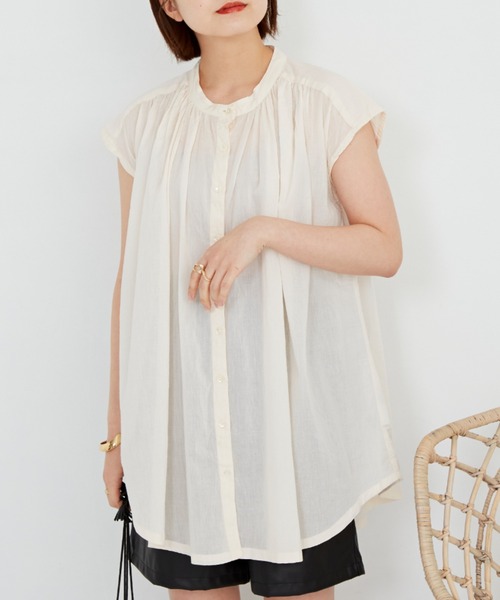 Auntie Rosa Holiday（アンティローザホリデー）の「コットンフレンチスリーブブラウス（シャツ/ブラウス・レディース・ホワイト/ブラック/ベージュ/ブルー/グリーン・FREE）」の9枚目の写真