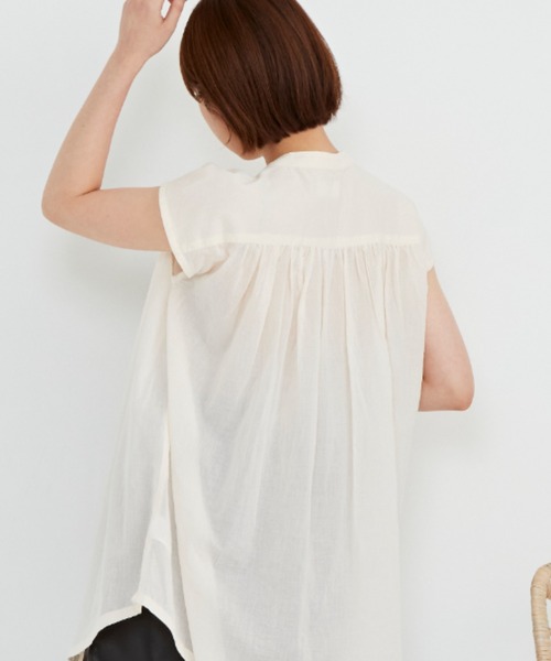 Auntie Rosa Holiday（アンティローザホリデー）の「コットンフレンチスリーブブラウス（シャツ/ブラウス・レディース・ホワイト/ブラック/ベージュ/ブルー/グリーン・FREE）」の15枚目の写真