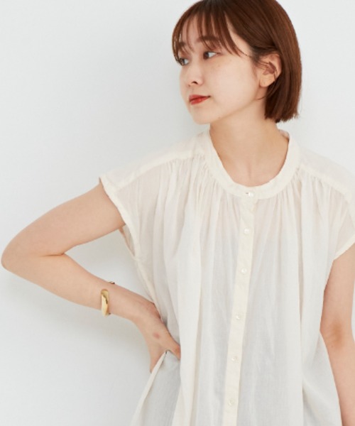 Auntie Rosa Holiday（アンティローザホリデー）の「コットンフレンチスリーブブラウス（シャツ/ブラウス・レディース・ホワイト/ブラック/ベージュ/ブルー/グリーン・FREE）」の17枚目の写真