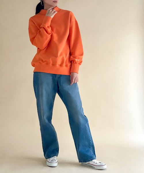 ottilie（オティーリエ）の「モックネック袖口ロゴプルオーバー（スウェット・レディース・アイボリー/オレンジ/ベージュ・FREE）」の9枚目の写真