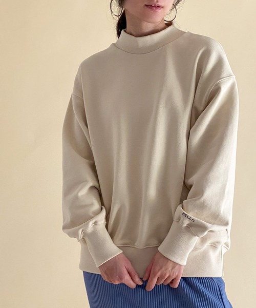 ottilie（オティーリエ）の「モックネック袖口ロゴプルオーバー（スウェット・レディース・アイボリー/オレンジ/ベージュ・FREE）」の13枚目の写真