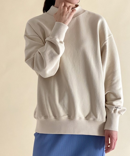 ottilie（オティーリエ）の「モックネック袖口ロゴプルオーバー（スウェット・レディース・アイボリー/オレンジ/ベージュ・FREE）」の14枚目の写真