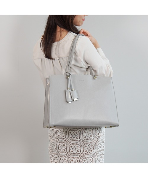 Jewelna Rose(ジュエルナローズ)の「ターミー トートバッグ A4サイズ 10758(トートバッグ・レディース・ホワイト/ブラック/グレイッシュベージュ/グレー/ピンク/ライトホワイト/バーガンディー/グレー系/クリーム/チャコールグレー・FREE)」の6枚目の写真