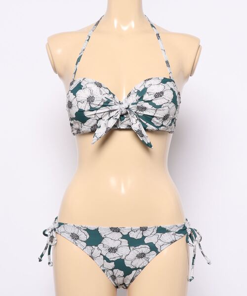 新規購入 花柄 水着 リボン Ungrid アングリッド Chanaラインフラワー柄ラップバンドゥビキニ