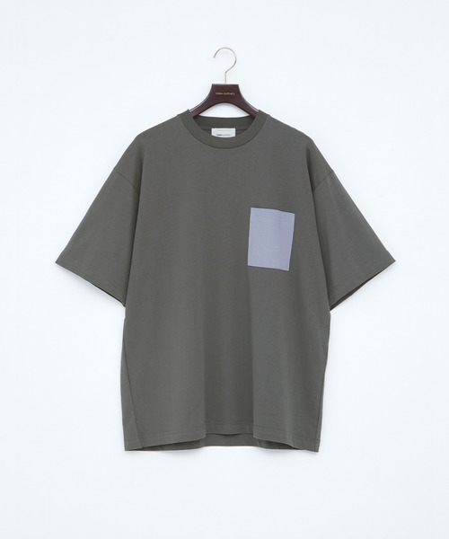 EMMA CLOTHES(エマクローズ)の「配色ポケットハーフスリーブオーバーサイズカットソー【EMMA CLOTHES/エマクローズ】(Tシャツ/カットソー・メンズ・ホワイト/ブルー系その他/チャコール・M/L)」の16枚目の写真