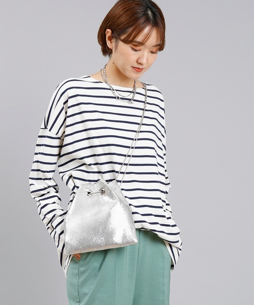 DouDou(ドゥドゥ)の「【WEB限定】ボーダーT(Tシャツ/カットソー・レディース・レッド/ネイビー・FREE)」の1枚目の写真