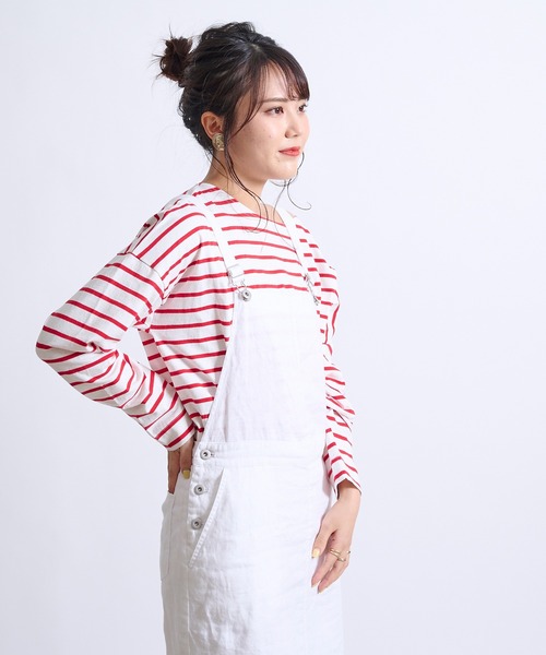 DouDou(ドゥドゥ)の「【WEB限定】ボーダーT(Tシャツ/カットソー・レディース・レッド/ネイビー・FREE)」の5枚目の写真