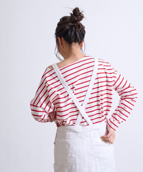 DouDou(ドゥドゥ)の「【WEB限定】ボーダーT(Tシャツ/カットソー・レディース・レッド/ネイビー・FREE)」の10枚目の写真