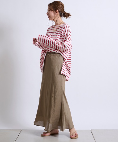 DouDou(ドゥドゥ)の「【WEB限定】ボーダーT(Tシャツ/カットソー・レディース・レッド/ネイビー・FREE)」の3枚目の写真