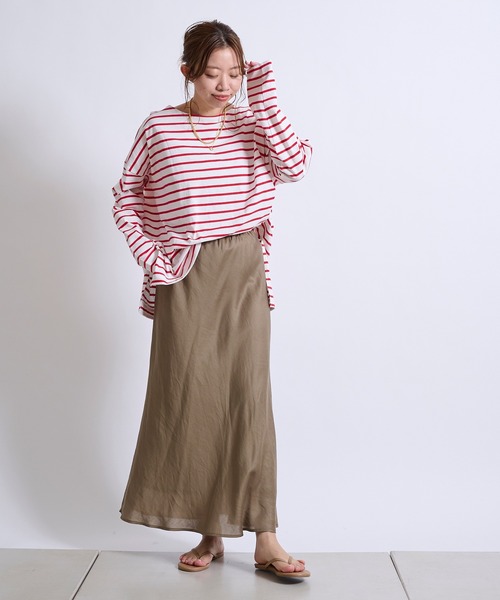 DouDou(ドゥドゥ)の「【WEB限定】ボーダーT(Tシャツ/カットソー・レディース・レッド/ネイビー・FREE)」の19枚目の写真