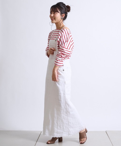 DouDou(ドゥドゥ)の「【WEB限定】ボーダーT(Tシャツ/カットソー・レディース・レッド/ネイビー・FREE)」の14枚目の写真