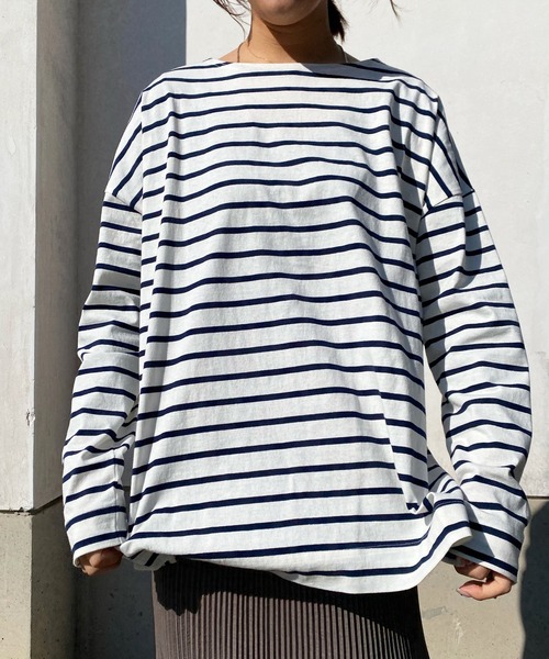 DouDou(ドゥドゥ)の「【WEB限定】ボーダーT(Tシャツ/カットソー・レディース・レッド/ネイビー・FREE)」の13枚目の写真