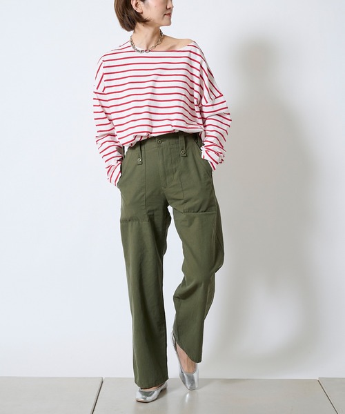 DouDou(ドゥドゥ)の「【WEB限定】ボーダーT(Tシャツ/カットソー・レディース・レッド/ネイビー・FREE)」の21枚目の写真