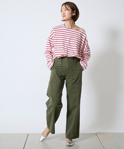 DouDou(ドゥドゥ)の「【WEB限定】ボーダーT(Tシャツ/カットソー・レディース・レッド/ネイビー・FREE)」の22枚目の写真