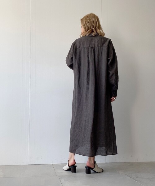 JET(ジェット)の「◆【ウォッシャブル】フレンチリネンシャツワンピース(ワンピース・レディース・チャコールグレー/ベージュ/レッド系1/パープル系・04/80)」の13枚目の写真