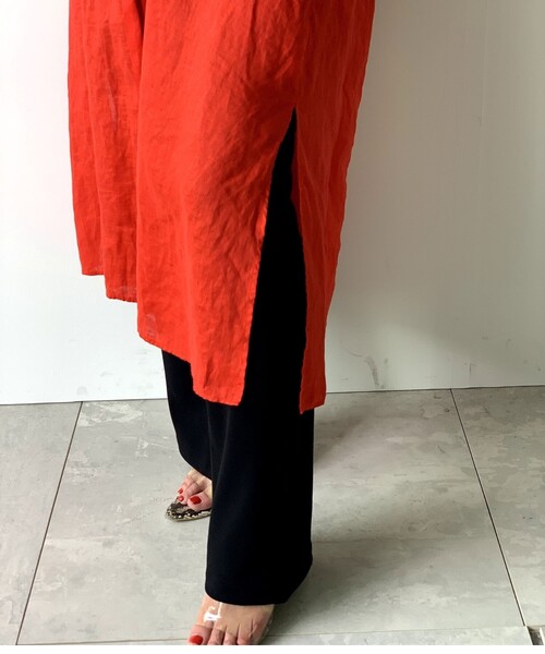 JET(ジェット)の「◆【ウォッシャブル】フレンチリネンシャツワンピース(ワンピース・レディース・チャコールグレー/ベージュ/レッド系1/パープル系・04/80)」の17枚目の写真