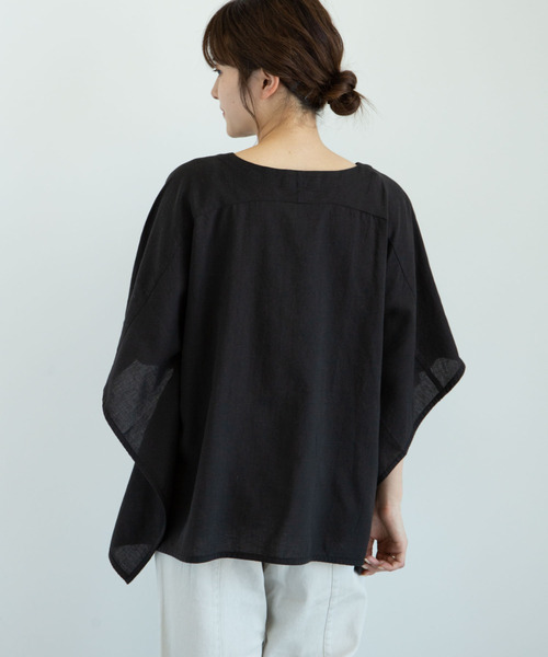 Green　Parks（グリーンパークス）の「・furry rate 刺繍スクエアブラウス＊（シャツ/ブラウス・レディース・オフホワイト/カーキ/ブラック/イエロー・FREE）」の9枚目の写真