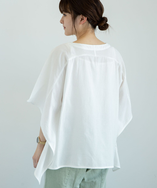 Green　Parks（グリーンパークス）の「・furry rate 刺繍スクエアブラウス＊（シャツ/ブラウス・レディース・オフホワイト/カーキ/ブラック/イエロー・FREE）」の12枚目の写真