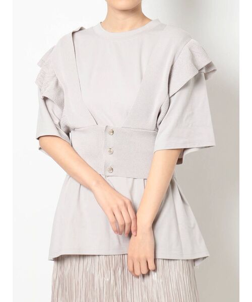 dazzlin（ダズリン）の「フリルコルセットベスト（ベスト・レディース・アイボリー/モカ/グレー・FREE）」の4枚目の写真