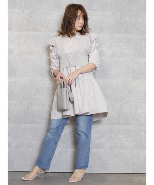 dazzlin（ダズリン）の「フリルコルセットベスト（ベスト・レディース・アイボリー/モカ/グレー・FREE）」の22枚目の写真